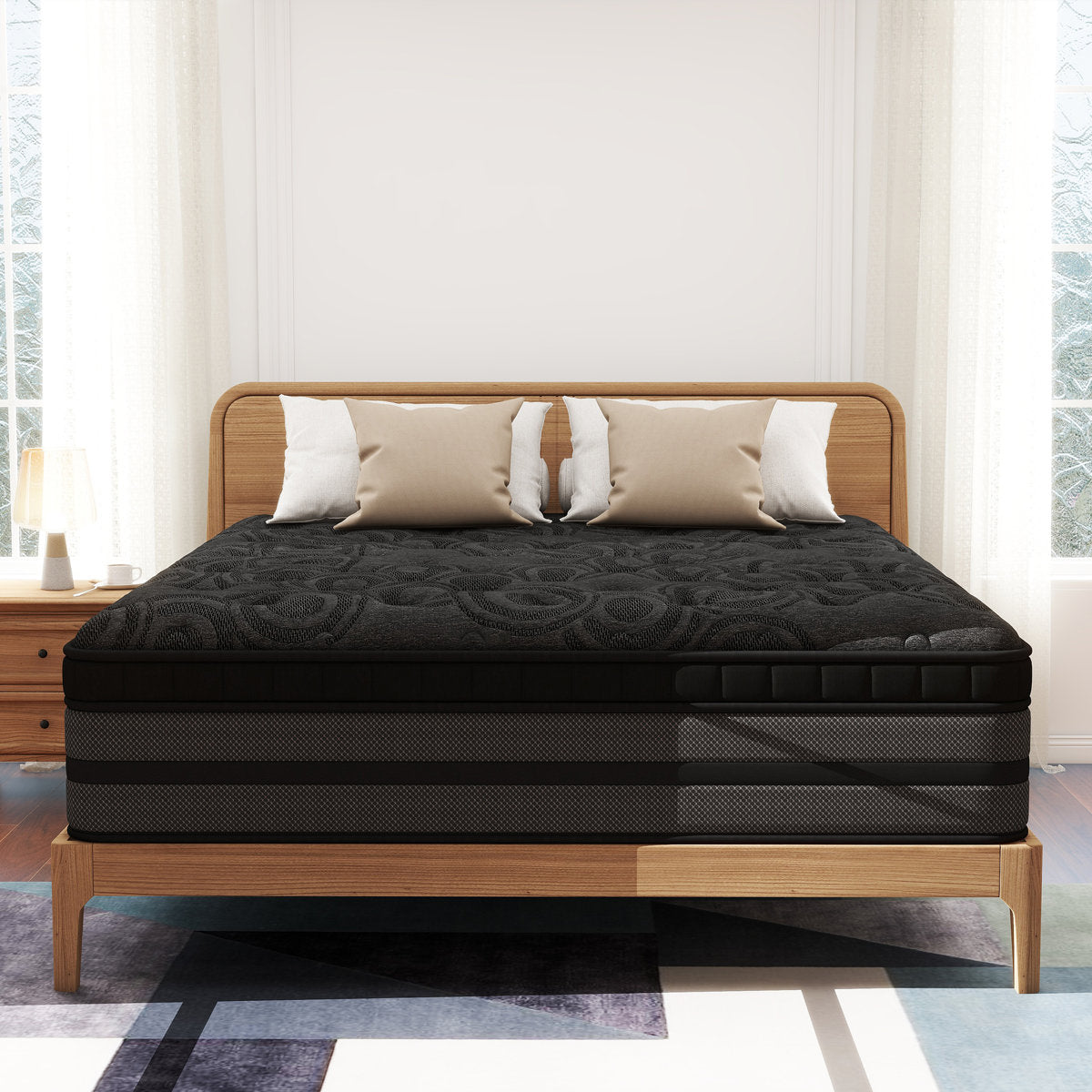 Sinegal Luxury 10" Medium-Firm Hybrid Mattress - Gel Memory Foam & Anti-Static Breathable Cover