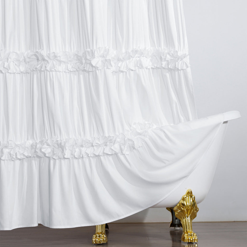 Single Shabby Elegance Ruffle Shower Curtain