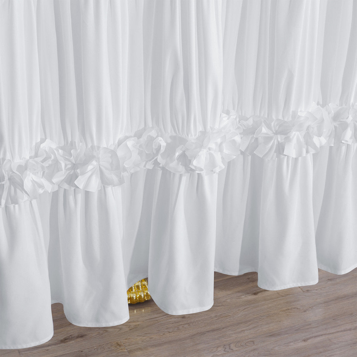 Single Shabby Elegance Ruffle Shower Curtain