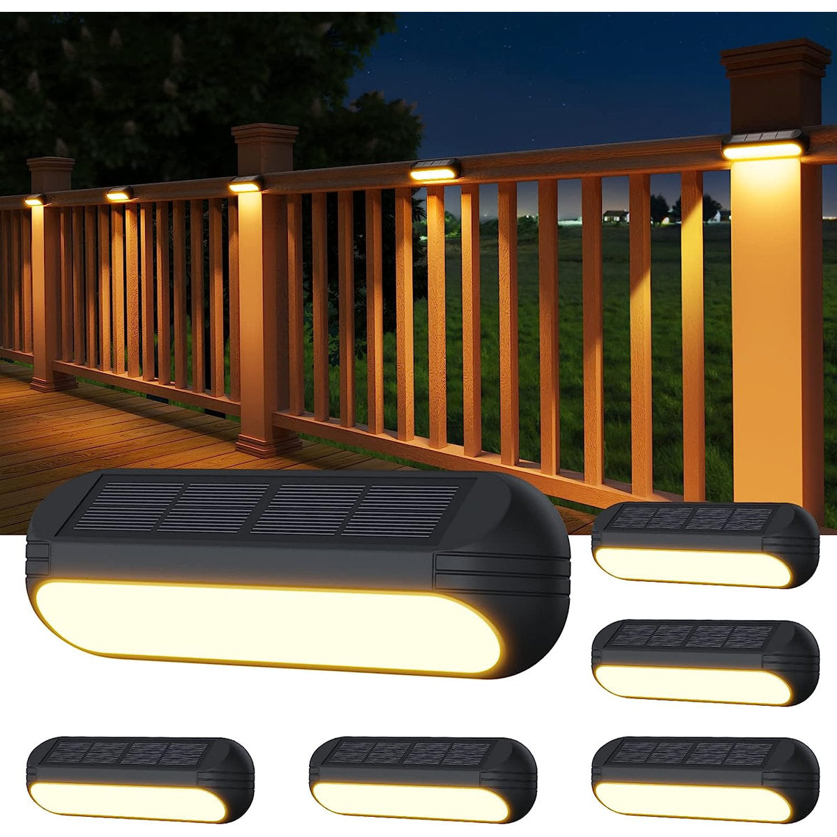 Solar Powered Integrated LED Step Light Pack (Set of 4)