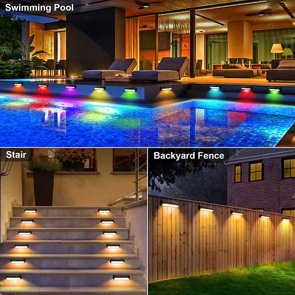 Solar Powered Integrated LED Step Light Pack (Set of 4)