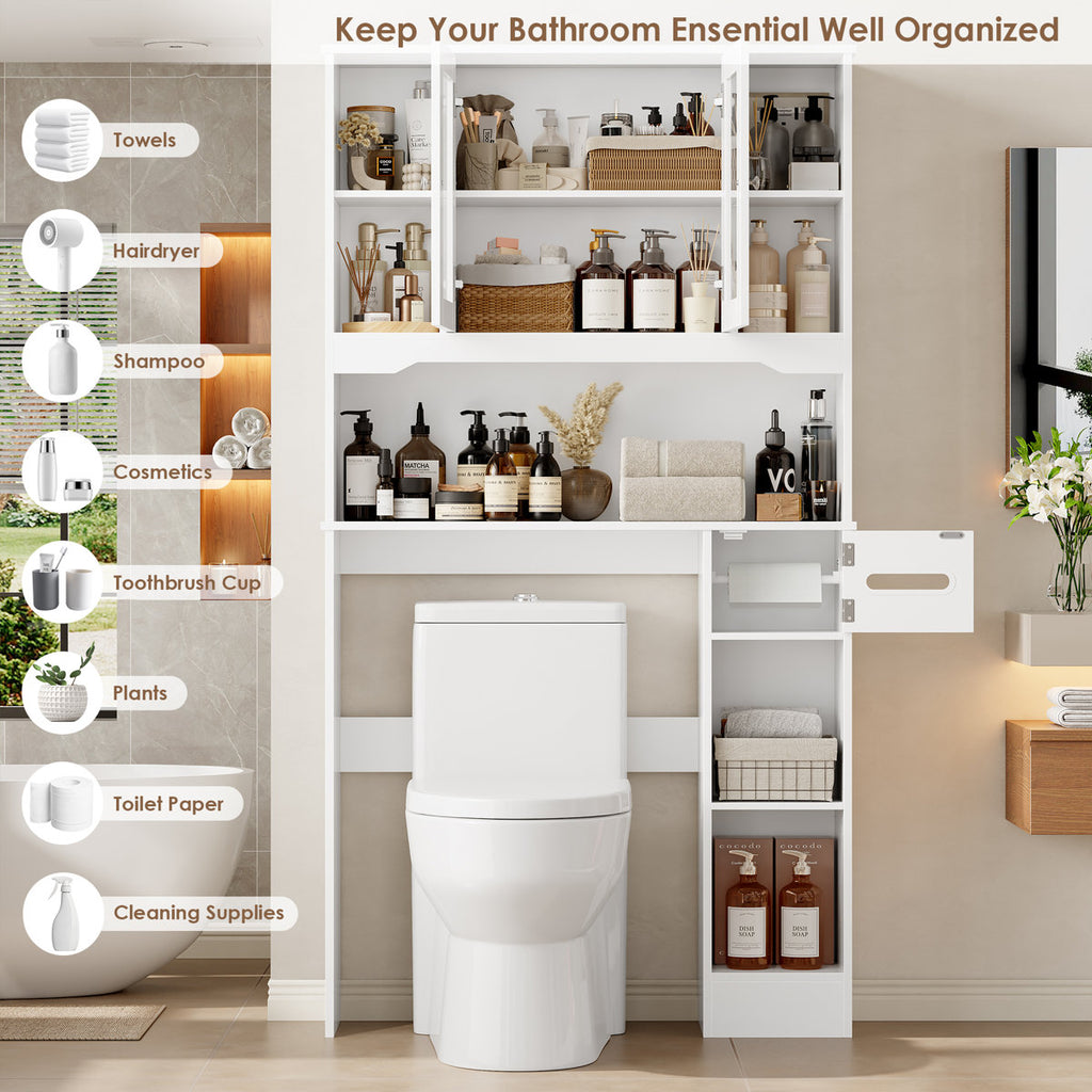 Solid and Manufactured Wood Over the Toilet Storage