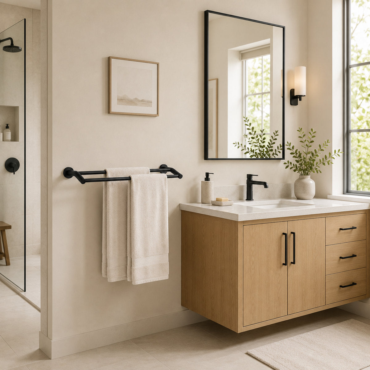 Stainless Steel 24 in. Wall Mounted Double Towel Bar Towel Rack ADCW-96304-600-YH