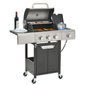 Stainless Steel 3 Burner Propane Gas Grill, 40,500 , 16.96 In. Width, Side And Cover For Camping Bbq 56.27 Lb Weight, Outdoor Bbq,