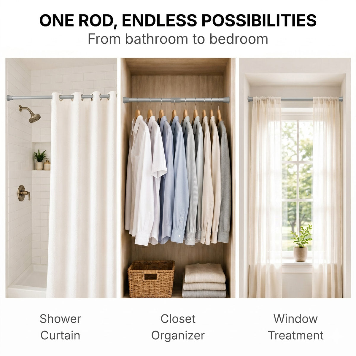 Straight Shower Curtain Rod