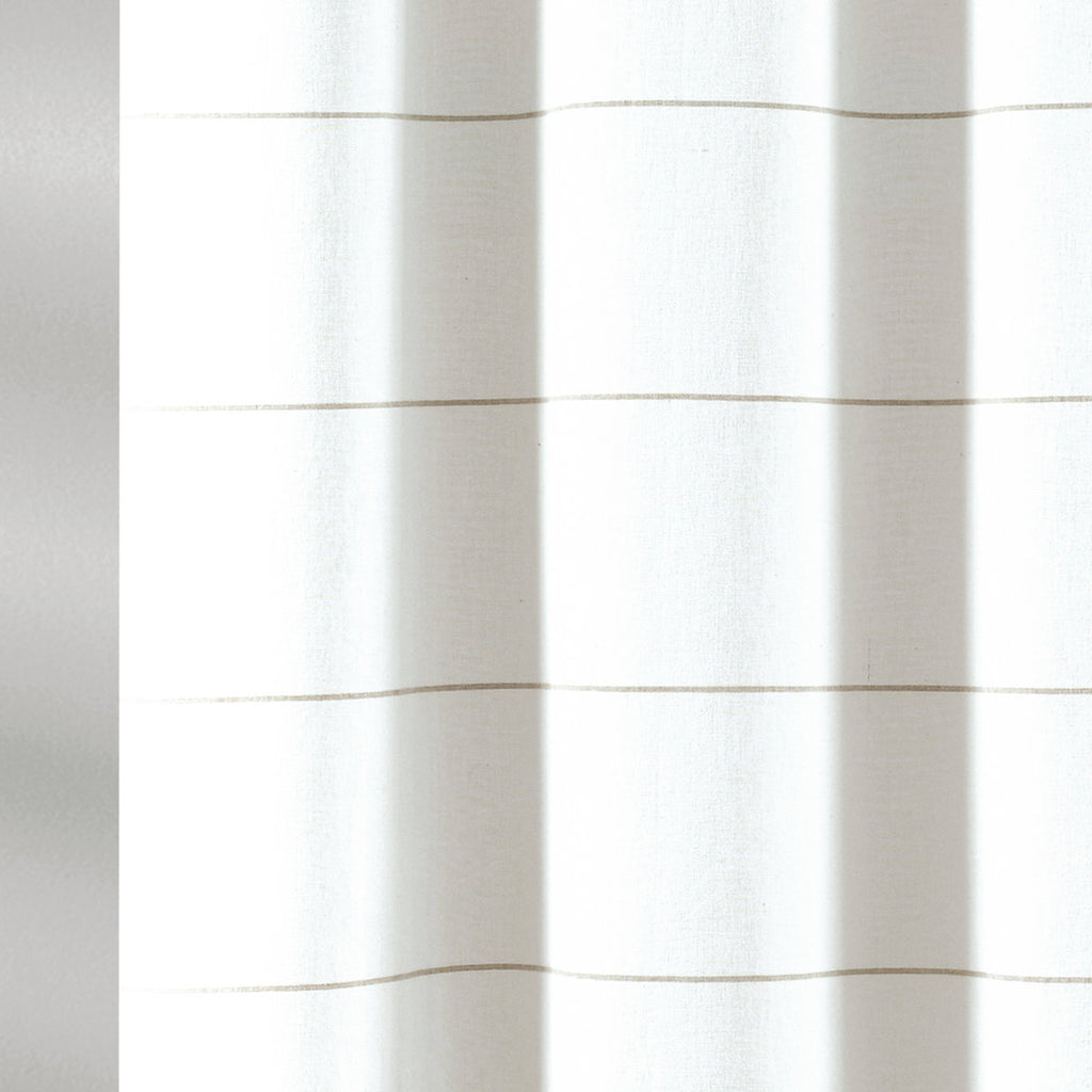 Stripe Yarn Dyed Tassel Fringe Woven Cotton Cotton Striped Shower Curtain