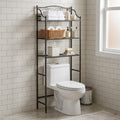 Stylish and Functional 3-Tier Over-The-Toilet Storage Rack & Space Saver Shelf (63" x 23"), Brown
