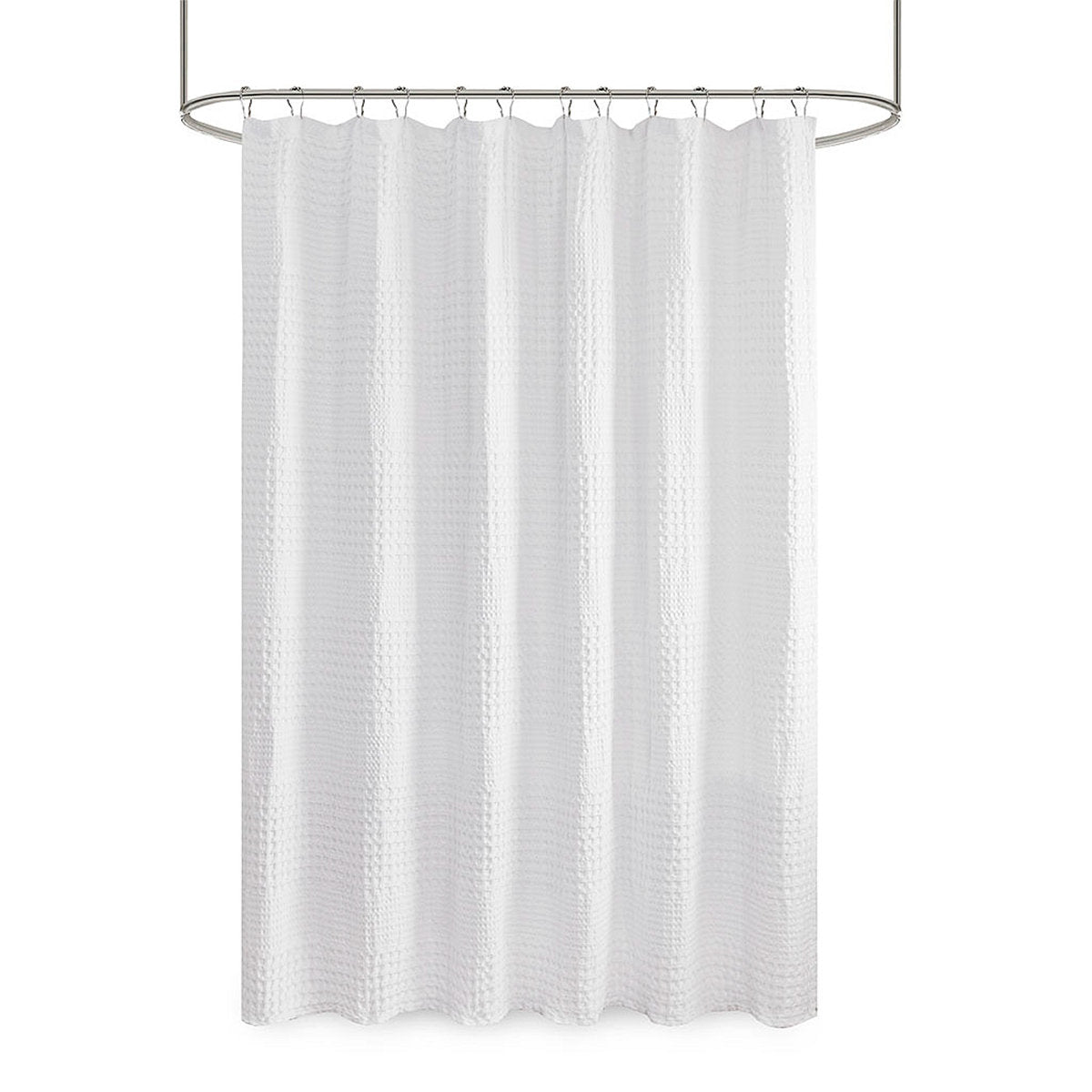 Super Waffle Textured Solid Shower Curtain