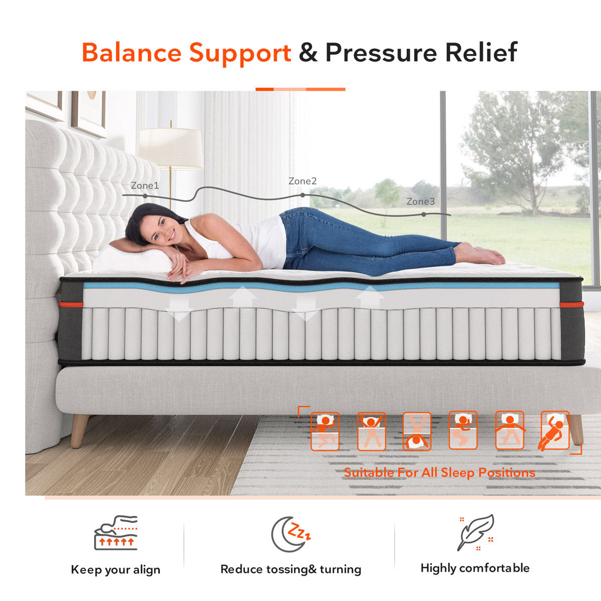Sweetnight 14" Medium Hybrid Mattress