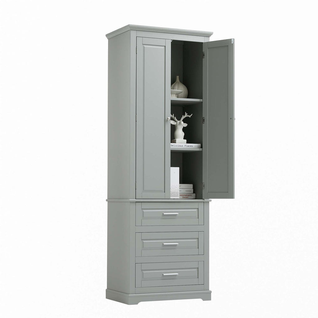 Tall Storage Cabinet With Three Drawers