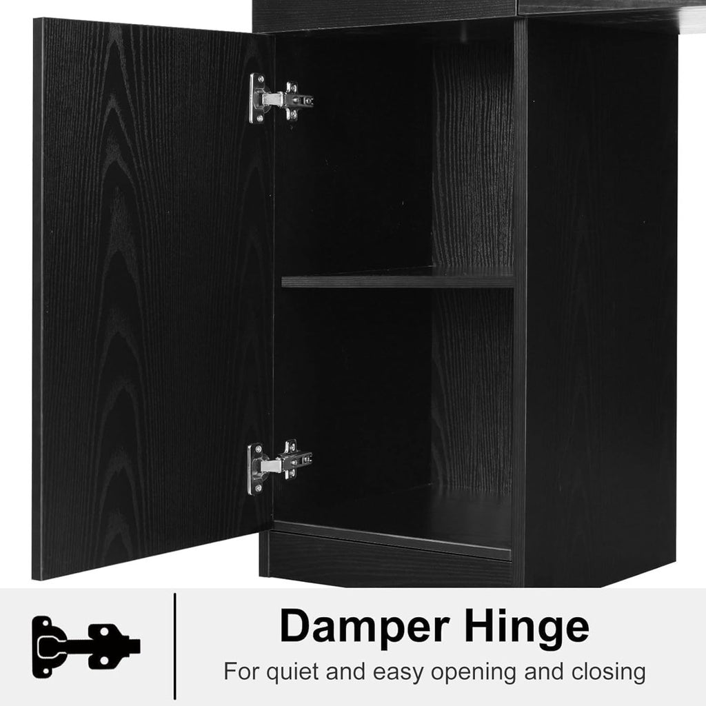 Thame Barber Station for Hair Stylist, Salon Wall Station with Barber Cabinet, Hair Stations Equipment Hair Dryer Holder, Drawers, Wall Mount Barber Beauty Station, Mirror not Included