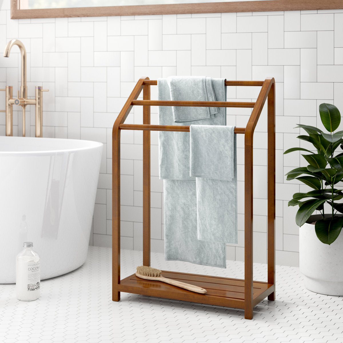 The Original Sula Versatile Teak Towel Rack 325