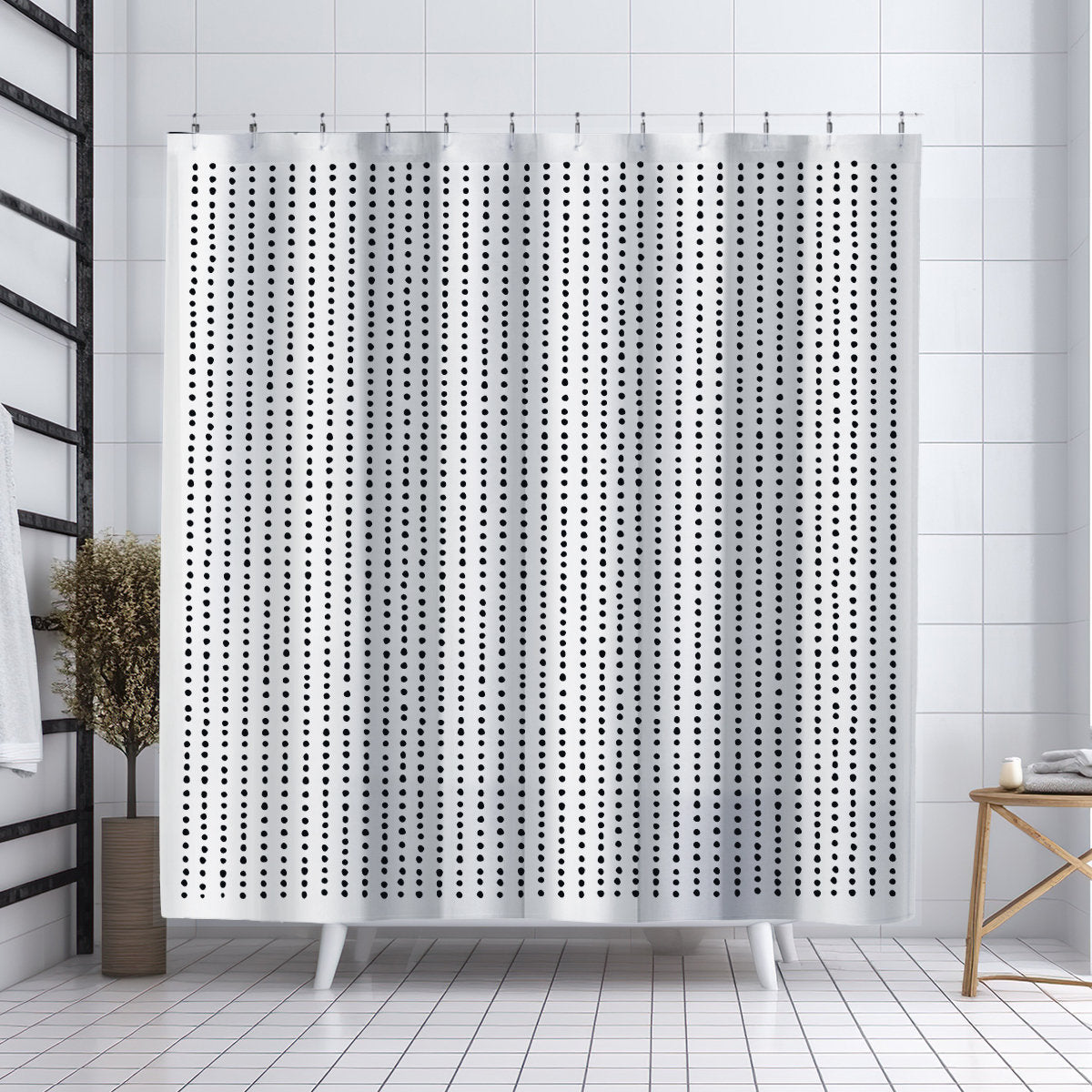 Thora Dots Mid-Century Shower Curtain