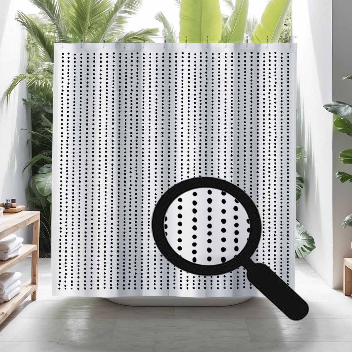 Thora Dots Mid-Century Shower Curtain