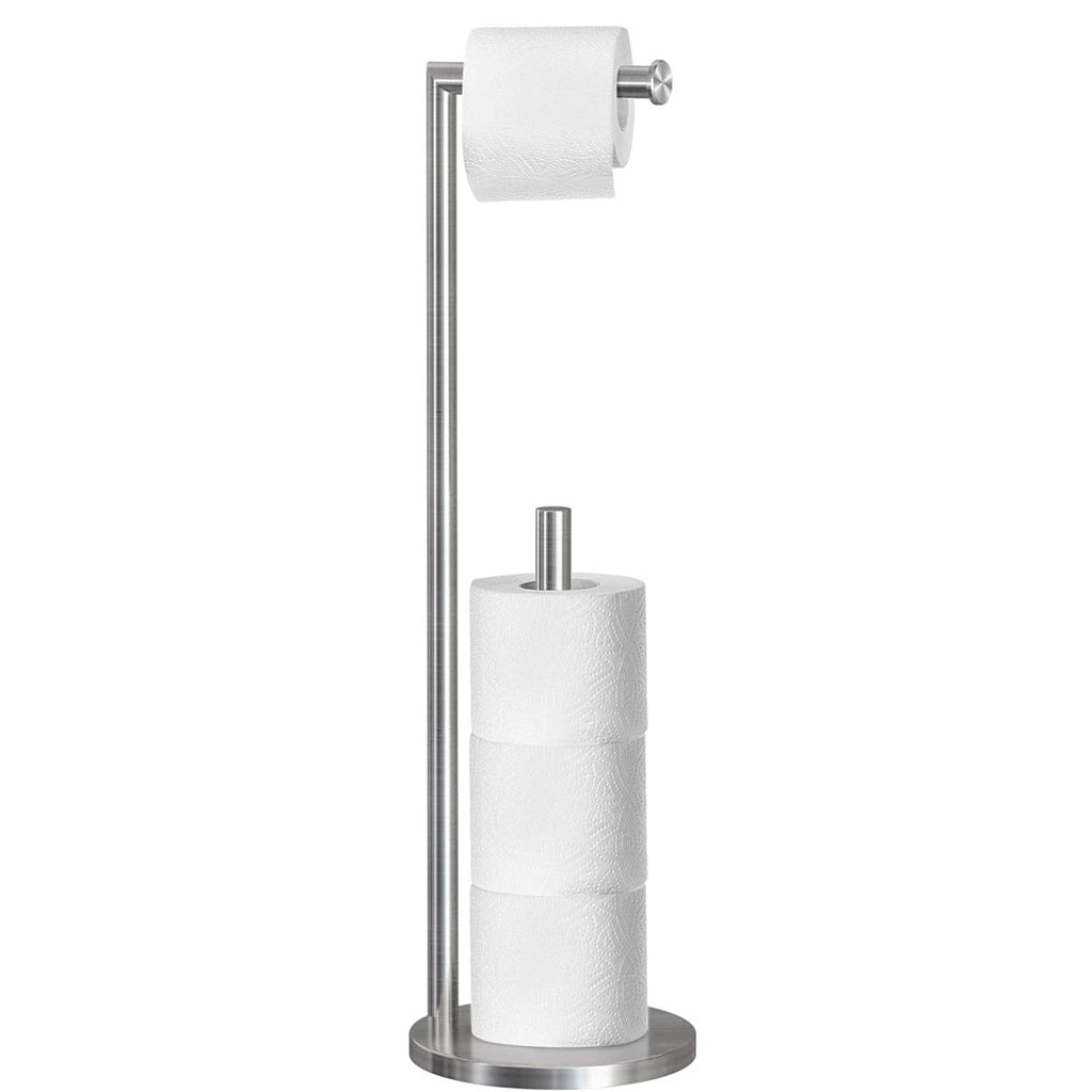 Toilet Paper Holder Stand, Toilet Paper Stand Brushed Nickel, Free Standing Toilet Paper Holder, Toilet Paper Storage LD-1015-Nickel