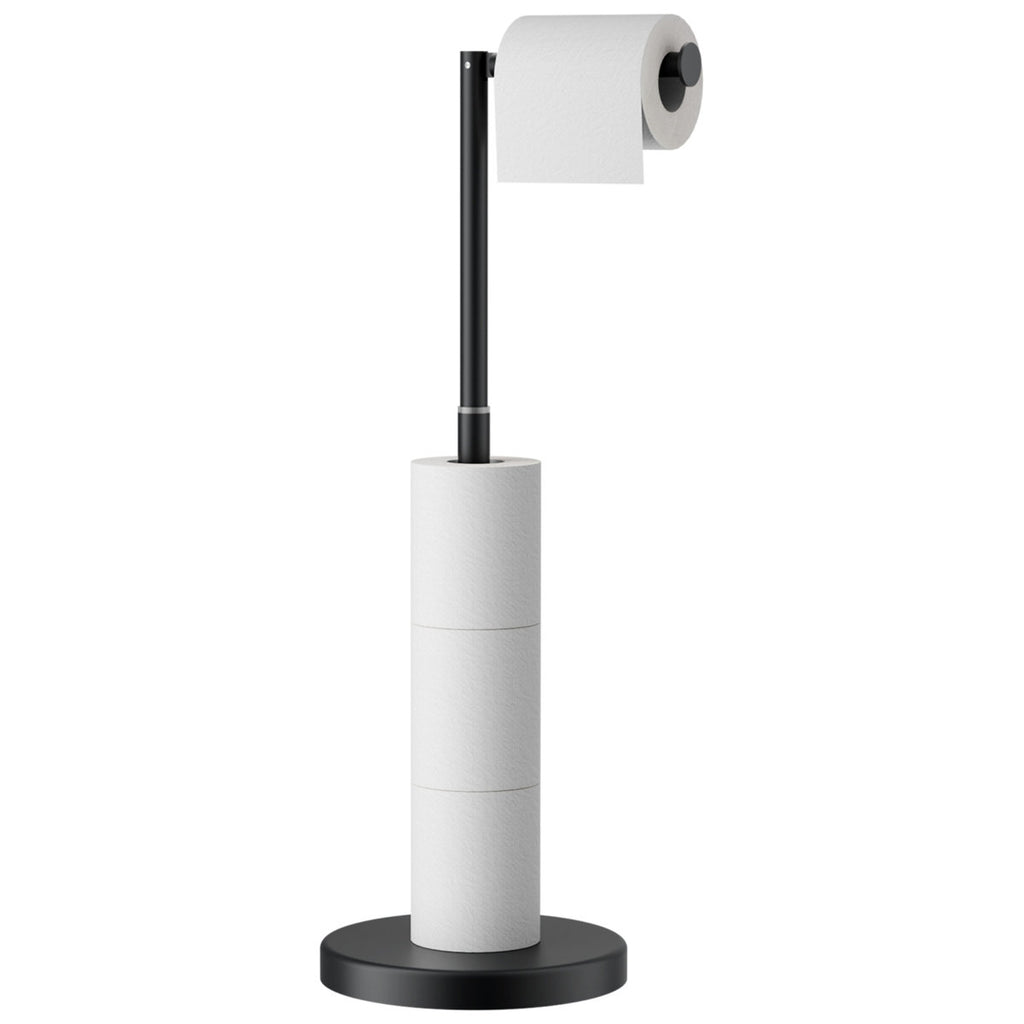 Toilet Paper Holder Stand Adjustable, Stainless Steel Freestanding Toilet Paper Holder With Storage, Bathroom Tissue Roll Stand Storage For 4 Rolls WW126A4B