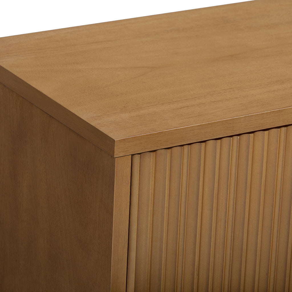 Tremolo Modern 2-Door Accent Cabinet with Adjustable Shelves & Fluted Push-Open Fronts for Living Room or Entryway