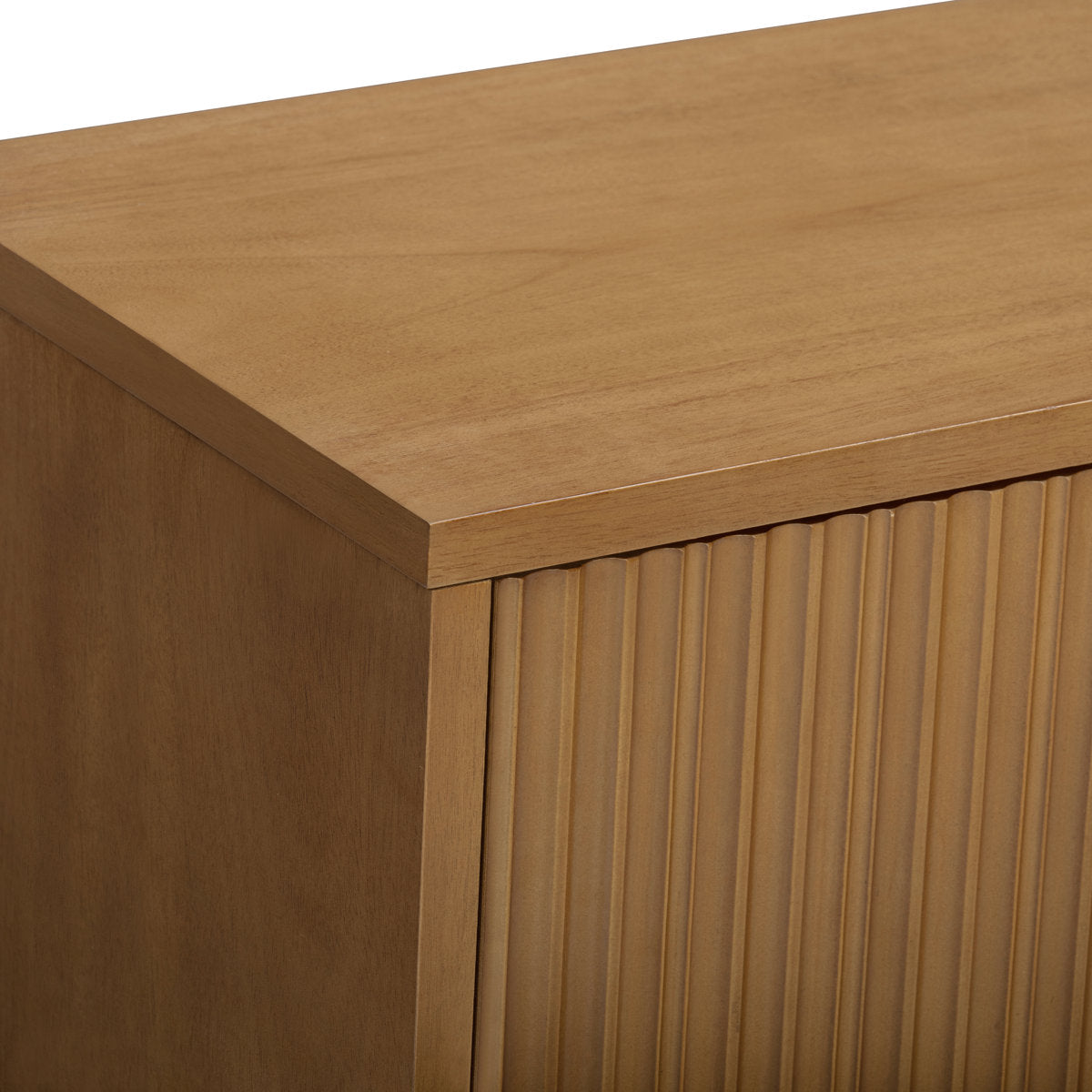 Tremolo Modern 2-Door Accent Cabinet with Adjustable Shelves & Fluted Push-Open Fronts for Living Room or Entryway