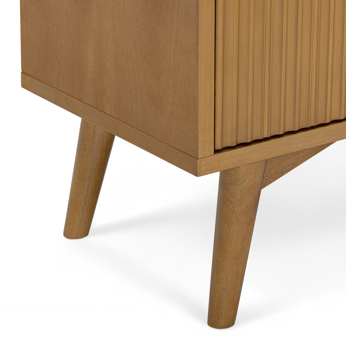 Tremolo Modern 2-Door Accent Cabinet with Adjustable Shelves & Fluted Push-Open Fronts for Living Room or Entryway
