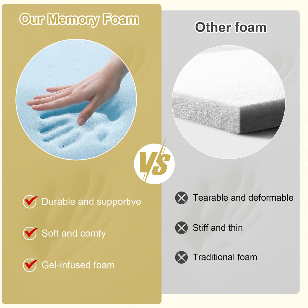 Tri-Fold 6'' Memory Foam Mattress, Portable Folding Murphy Bed Mattress With Washable Cover