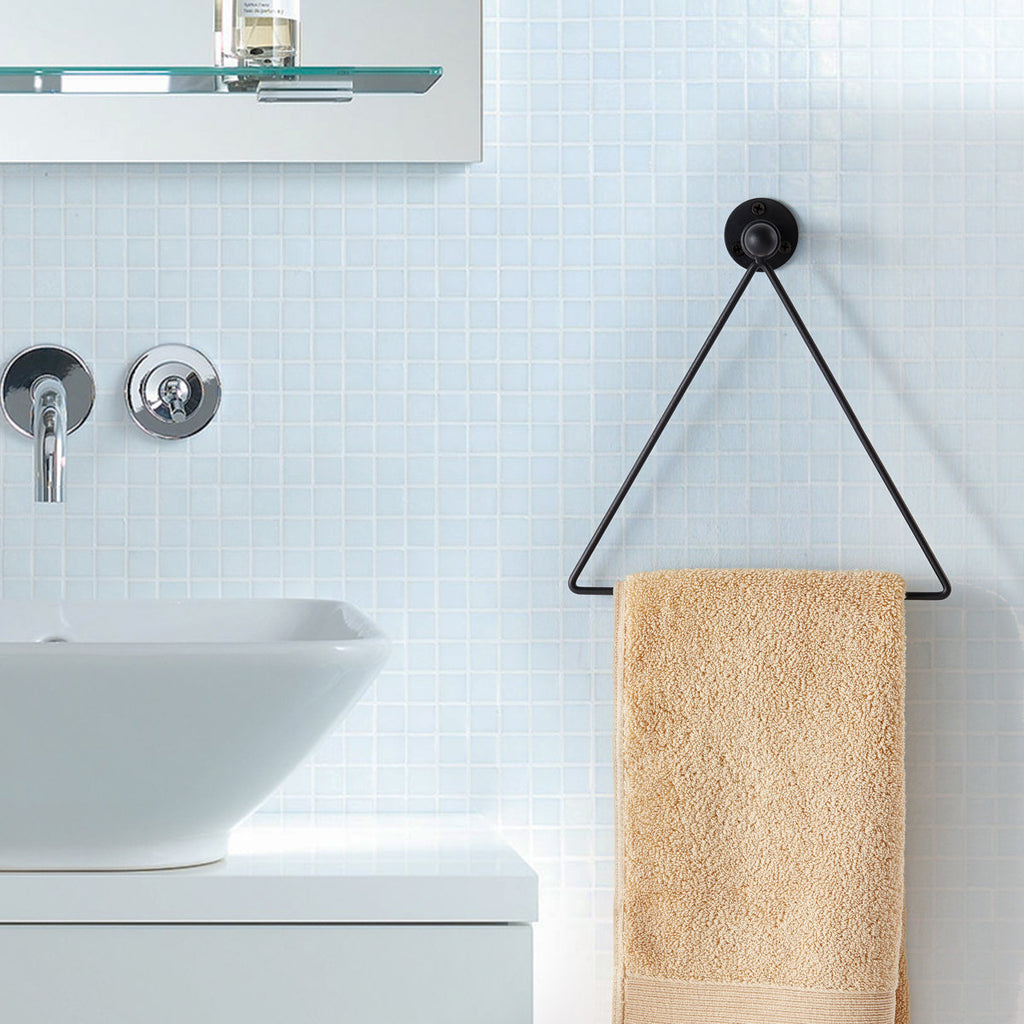 Triangle Metal Wall Mounted Towel Ring TB-HOM0981BLK-BB