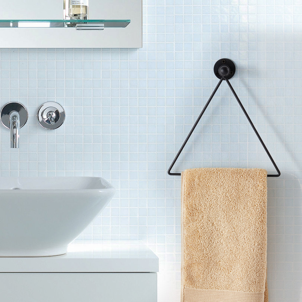 Triangle Metal Wall Mounted Towel Ring TB-HOM0981BLK-BB