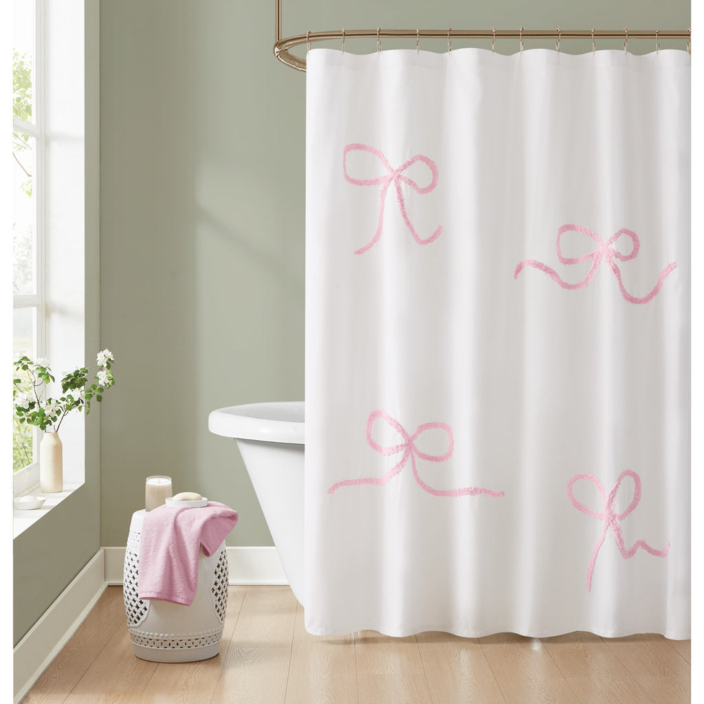 Truly Soft Textured Bow Shower Curtain