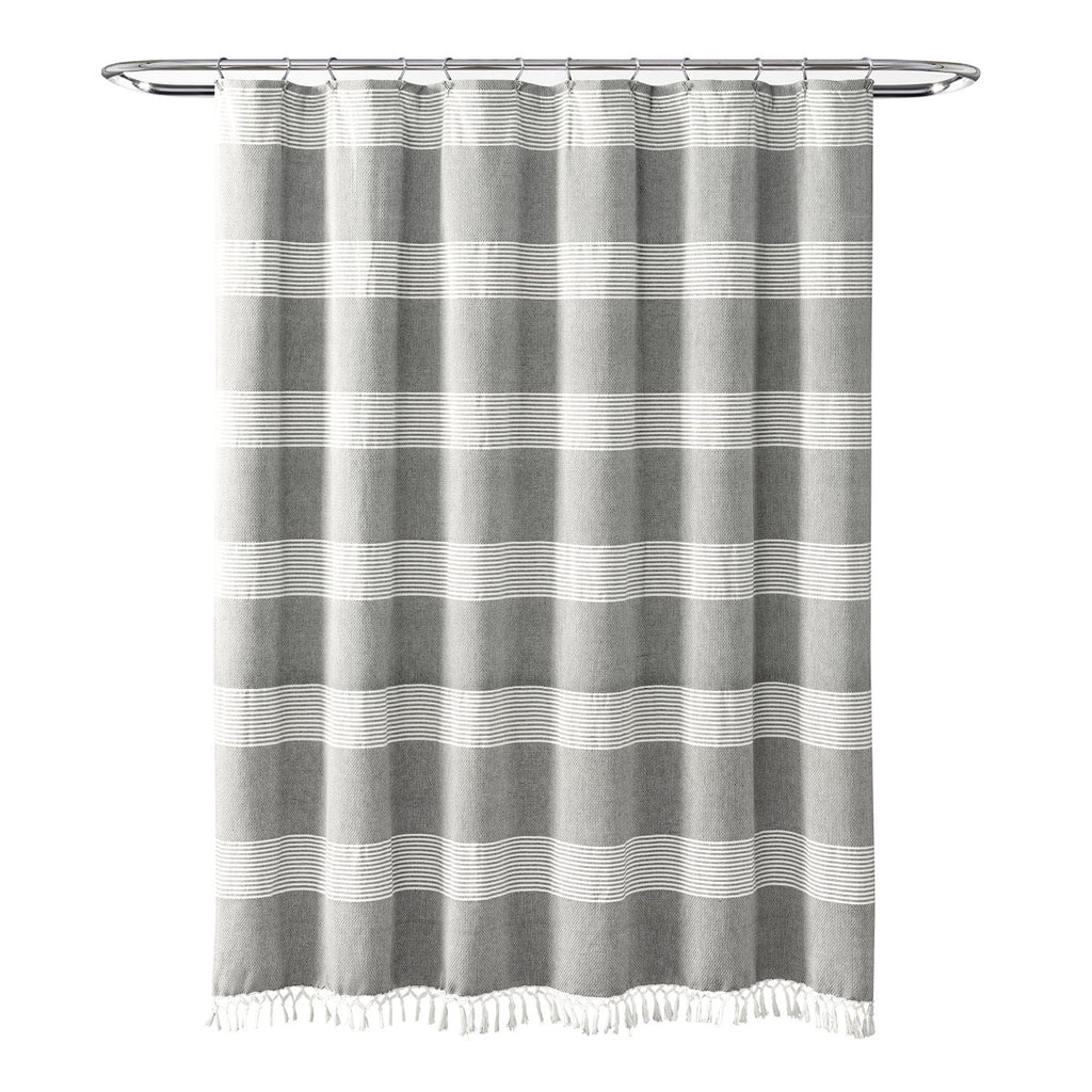 Tucker Stripe Cotton Striped Shower Curtain