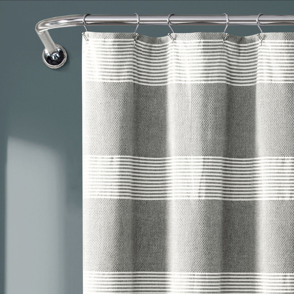 Tucker Stripe Cotton Striped Shower Curtain
