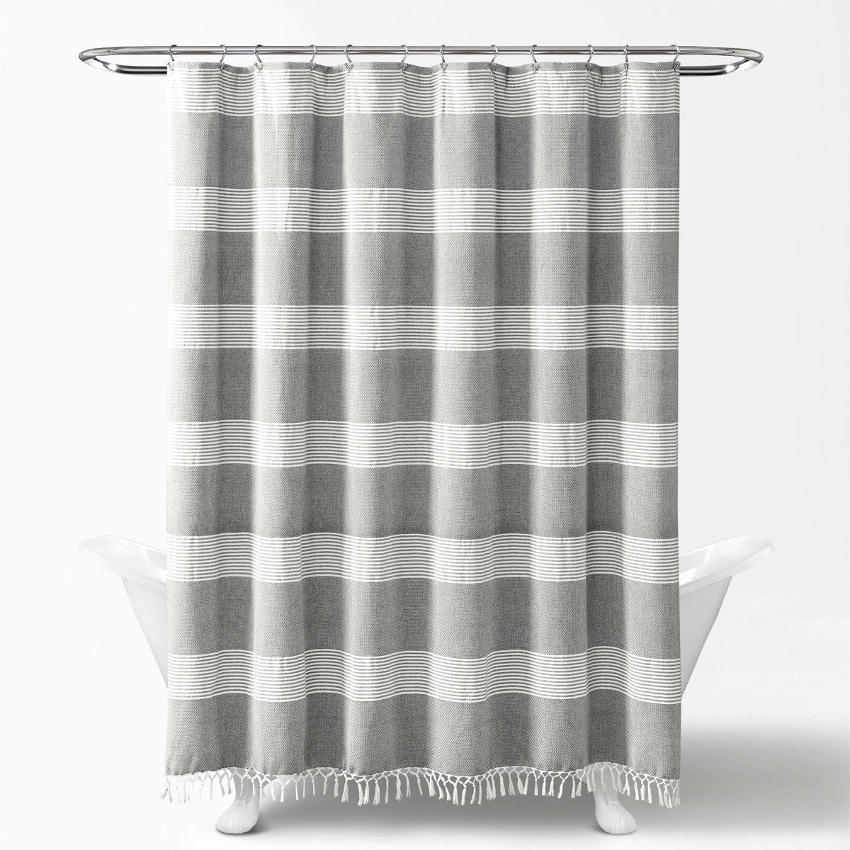 Tucker Stripe Cotton Striped Shower Curtain