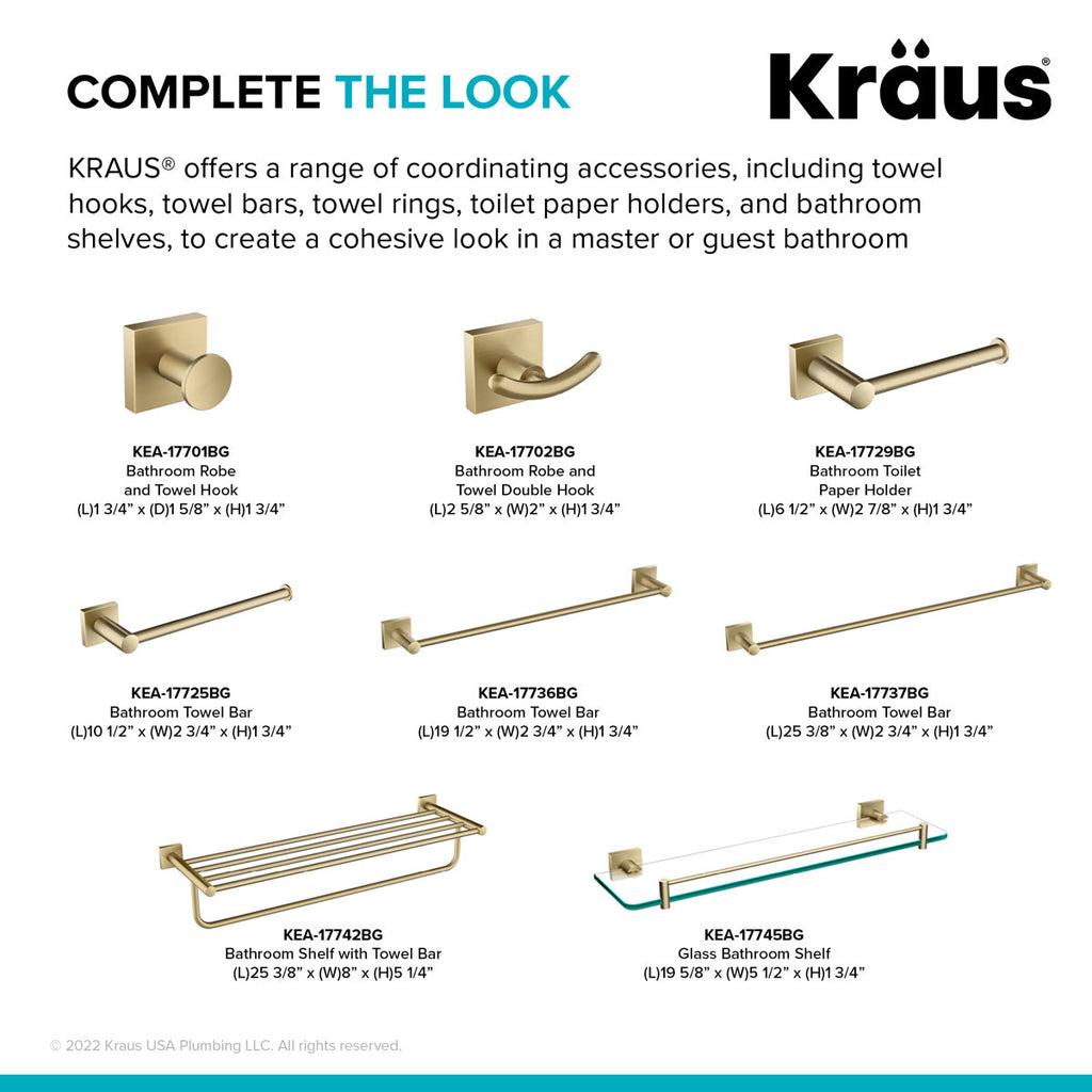 Ventus 18" Wall Mounted Towel Bar KEA-17736BG