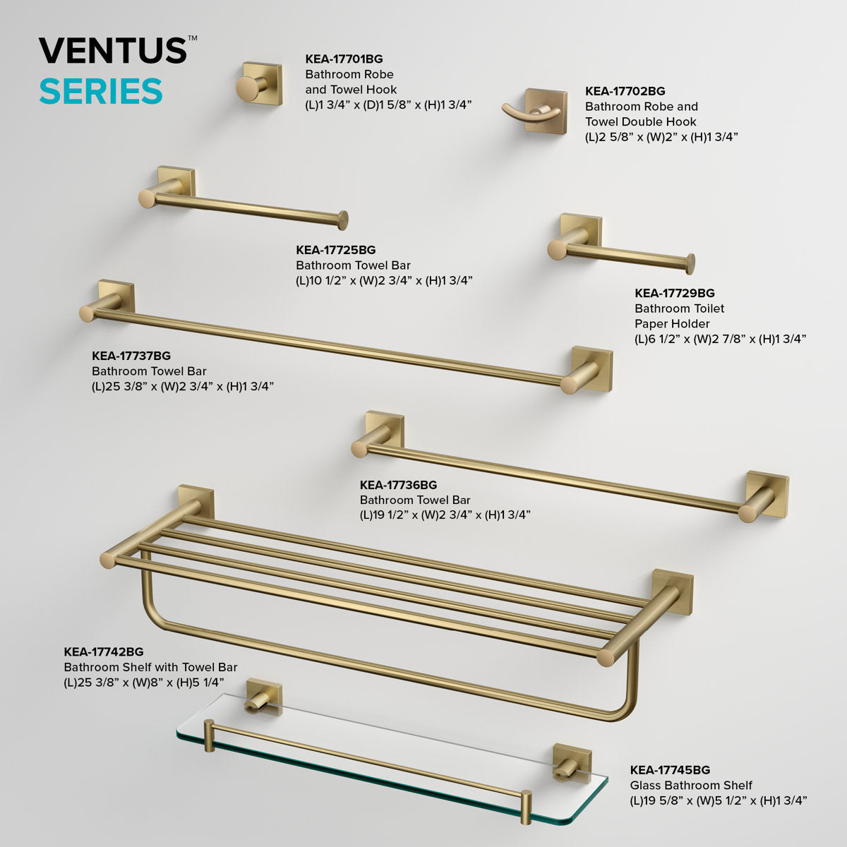 Ventus Wall Mounted Towel Rack KEA-17742BG