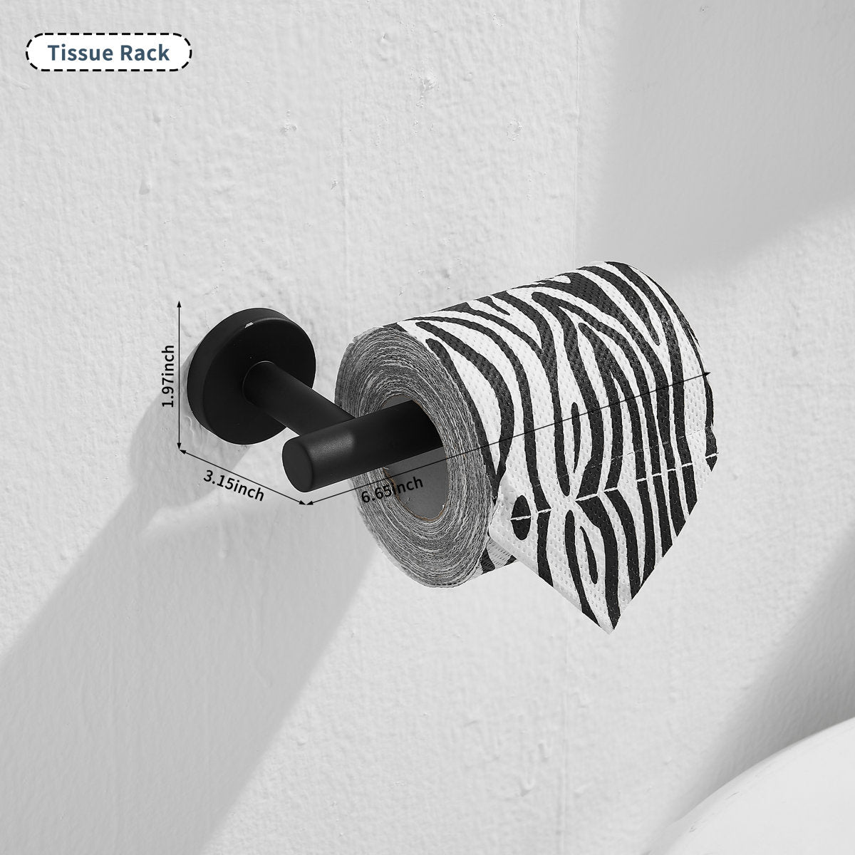 Wall Mounted 5-Pieces Bathroom Hardware Accessories Set, SUS304 Stainless Steel Bath Towel Bar Set, Round Towel Racks For Bathroom Round-T-0808-Black
