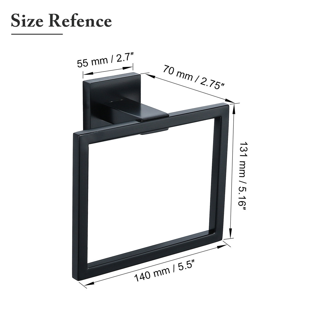 Wall Mounted Modern Towel Ring Q703-BK