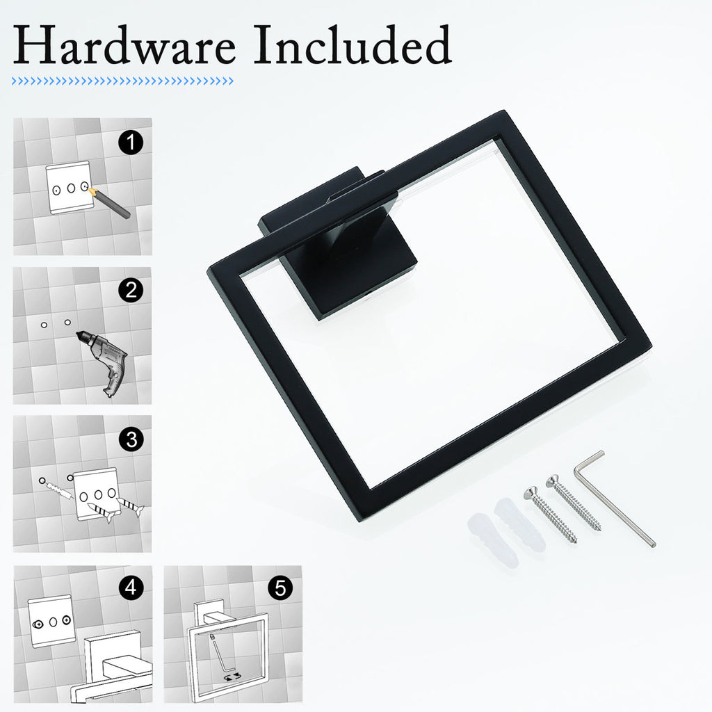 Wall Mounted Modern Towel Ring Q703-BK