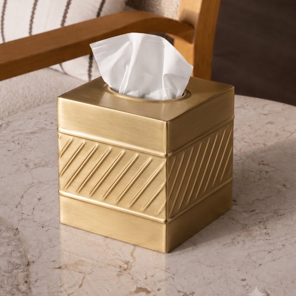 Wave Embossed Metal Tissue Box Cover