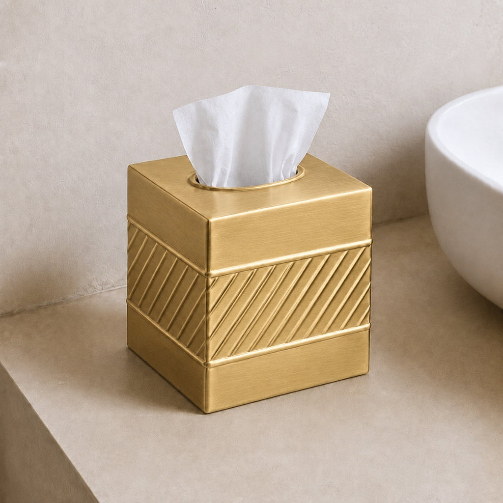 Wave Embossed Metal Tissue Box Cover