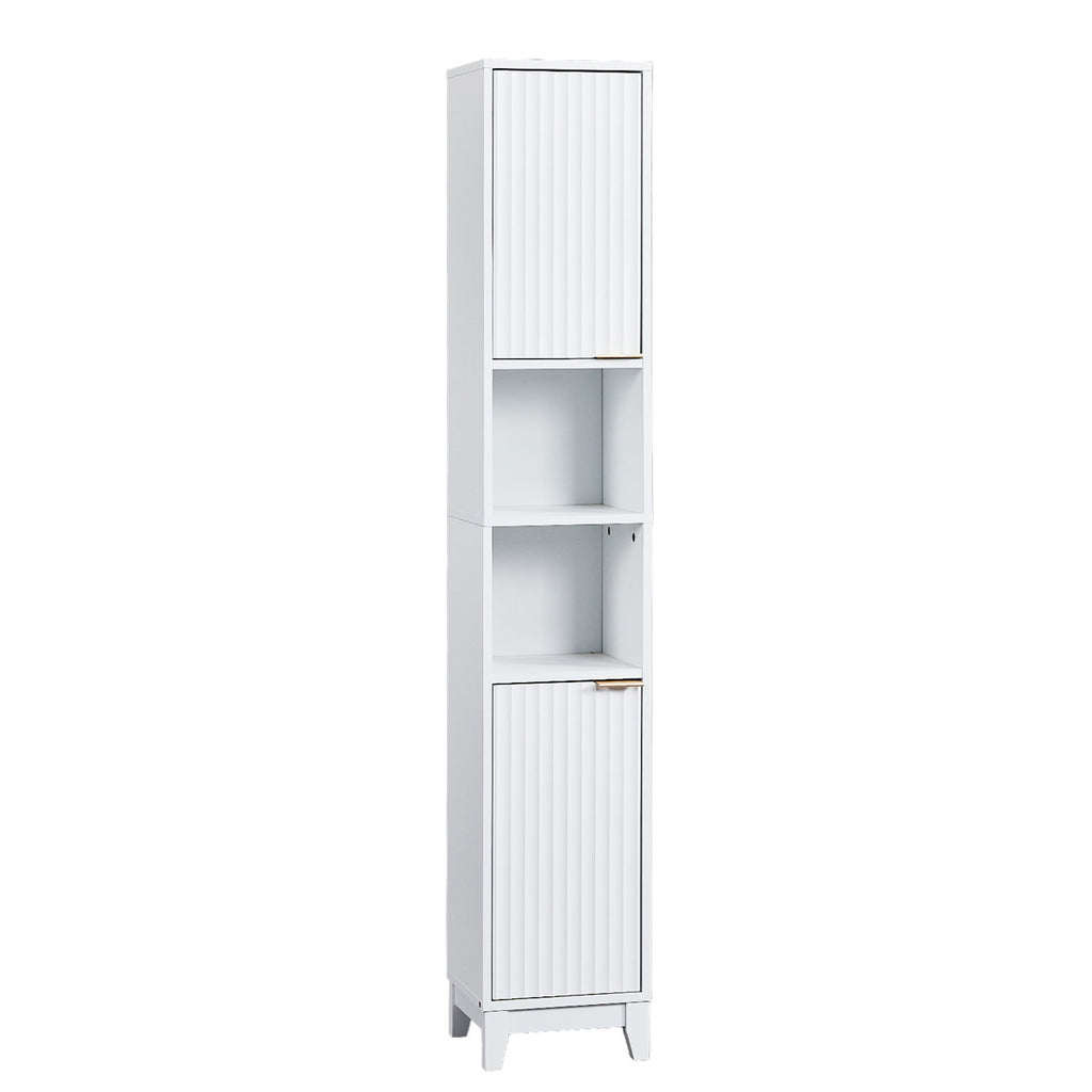 White Bathroom Cabinet With 2 Doors And 2 Shelves
