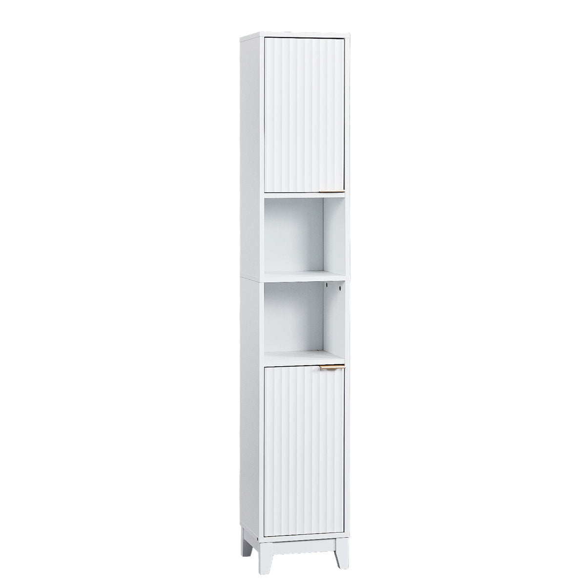 White Bathroom Cabinet With 2 Doors And 2 Shelves