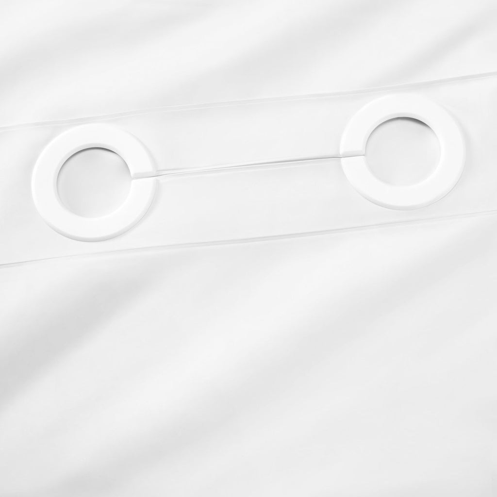 Whitmor No Hook Split Ring Plainweave Long Shower Curtain with Window, No Snap Liner