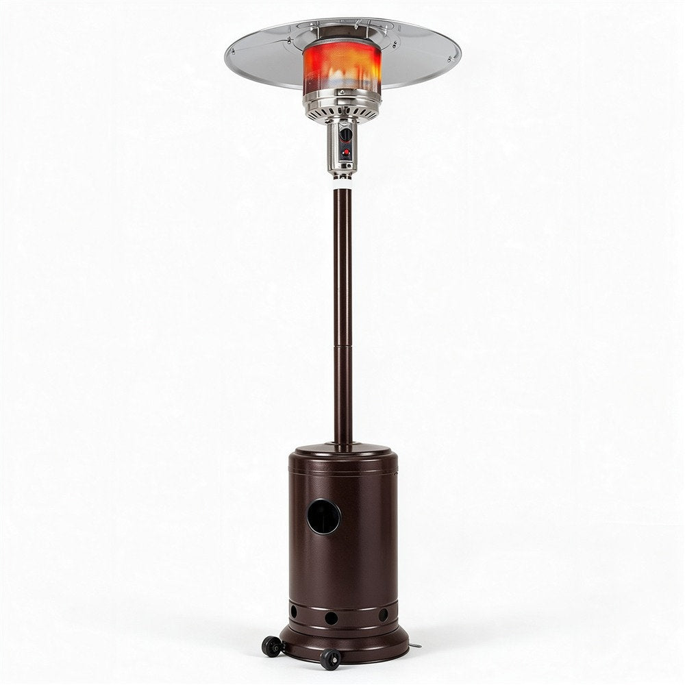 Yardgrace 47,000 BTU Propane Standing Patio Heater with Wheels, 88 Stainless Steel