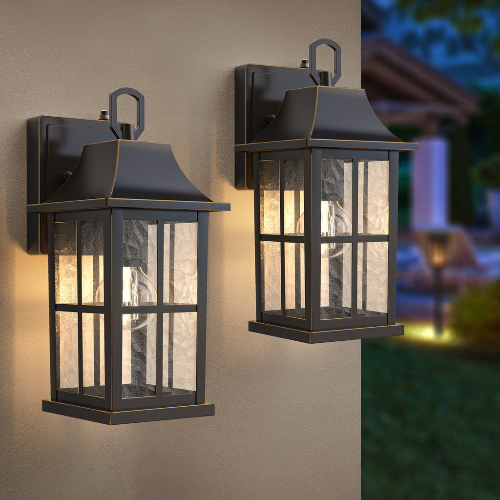 Zanyla 12.5 H Dusk to Dawn Outdoor Wall Lantern (Set of 2)