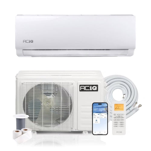 ACIQ Essentials 12,000 BTU 17 SEER2 Single Zone Wall Mount Mini Split Heat Pump System - R32 | 230V