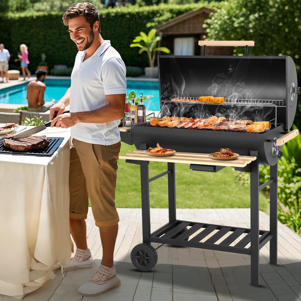 iyofe 30" Commercial-Grade Charcoal Grill with Adjustable Vents, Foldable Tray & Detachable Ash Pan ¨C Stainless Steel Build for Even Heat & Easy Cleaning