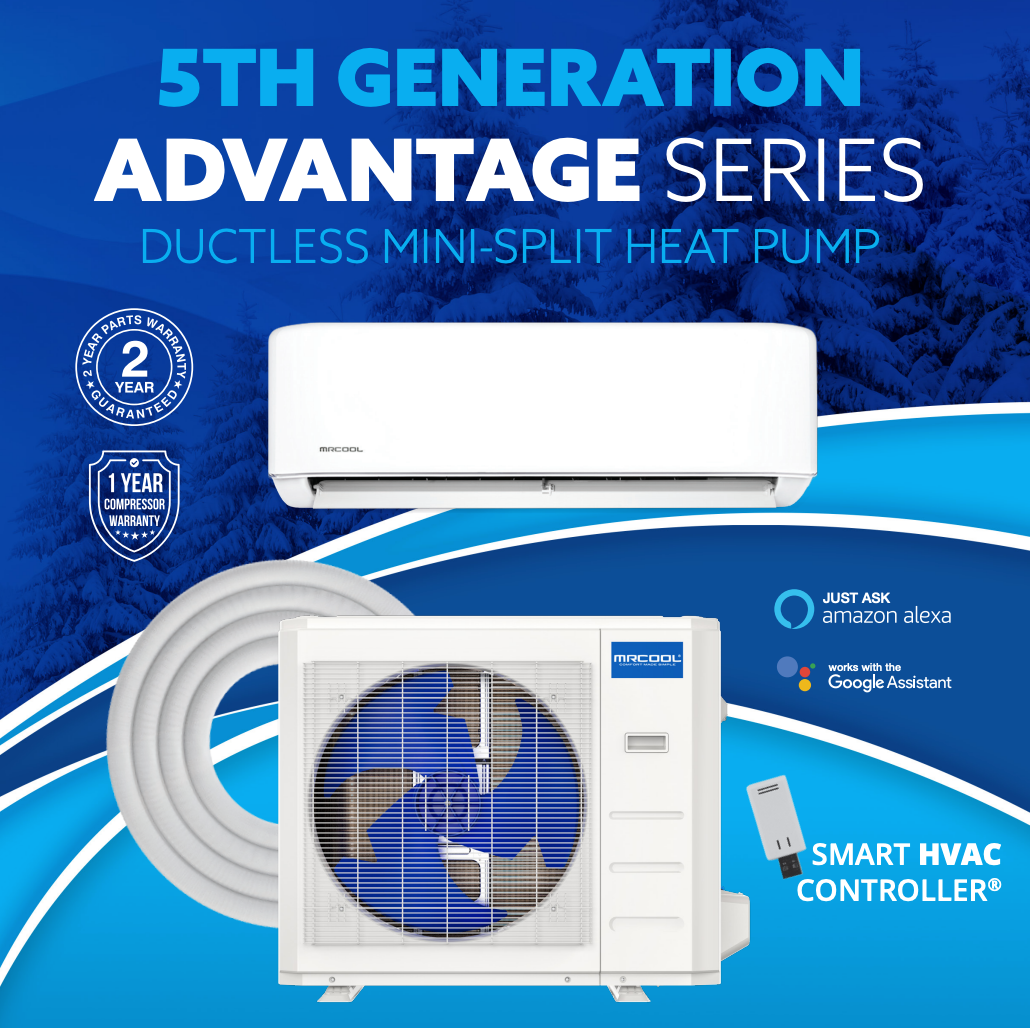 MRCOOL Advantage 5G 18,000 BTU 19.2 SEER2 Ductless Mini Split Air Conditioner and Heat Pump - 230V