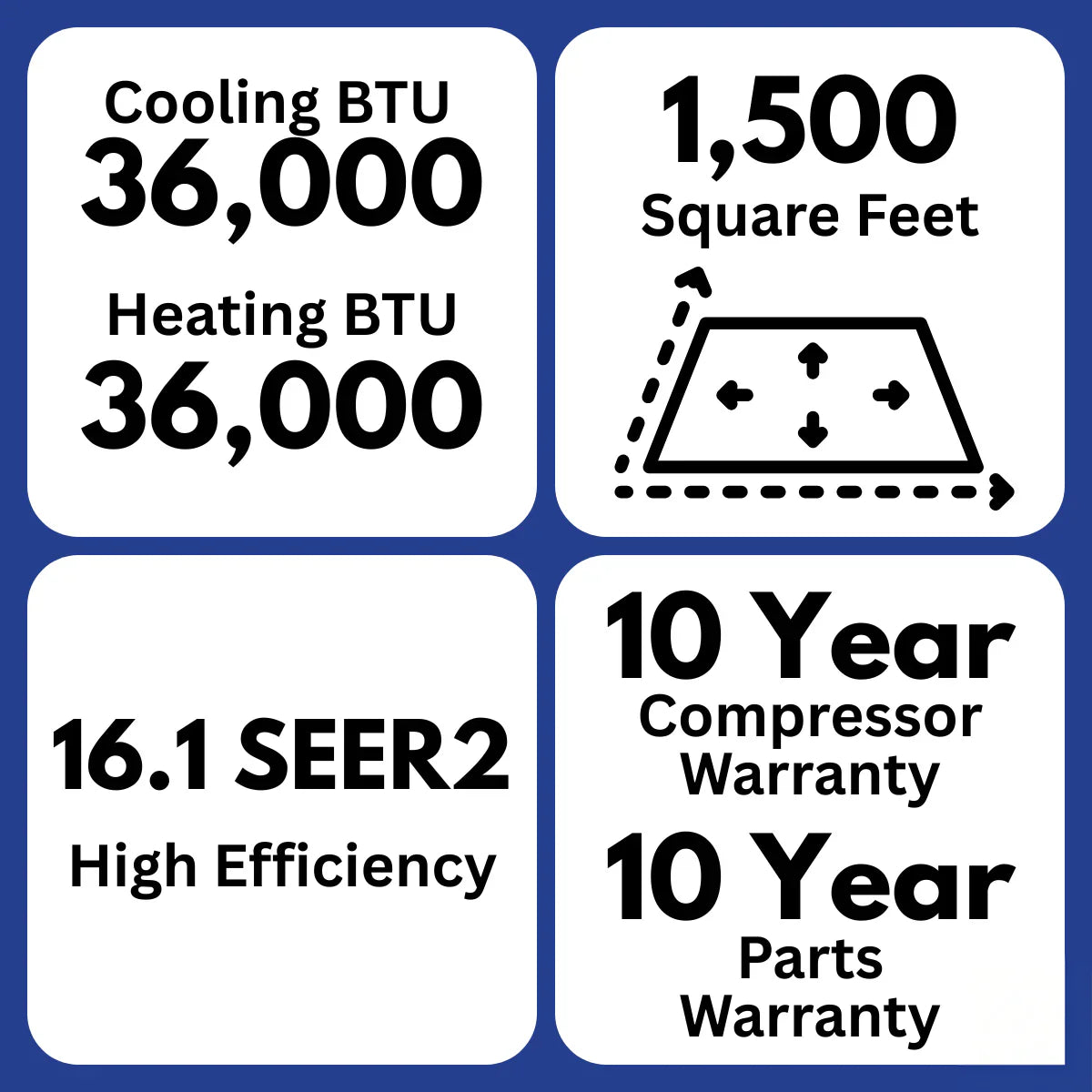 MRCOOL VersaPro 36,000 BTU 3 Ton 16.1 SEER2 Central Ducted Heat Pump System - 2nd Gen