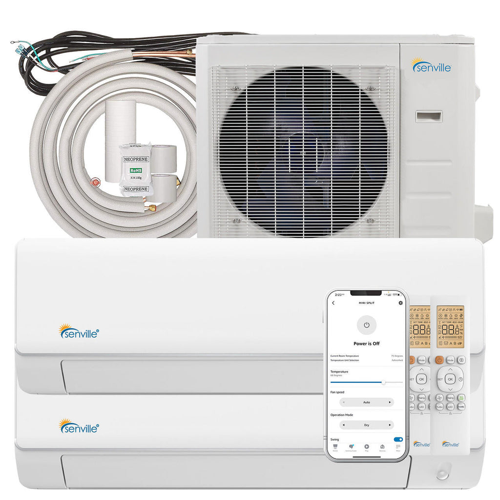 Senville AURA 36,000 BTU (18K + 18K) 23 SEER2 Dual Zone Mini Split Air Conditioner - 230V
