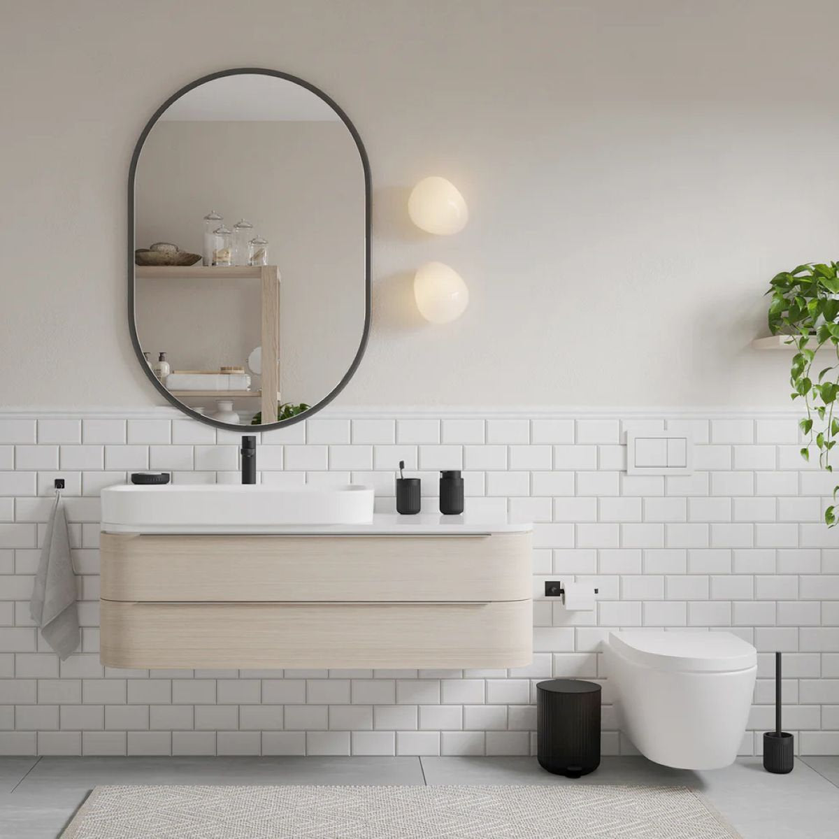 toilet brush -polyresin ribbed